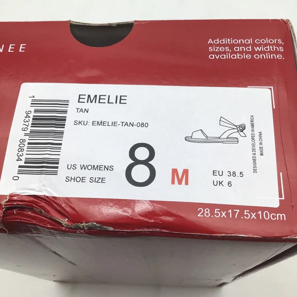 Journee Collection Emelie‎ Tan Ankle Tie Espadrille Sandals Womens Size 8 M NEW